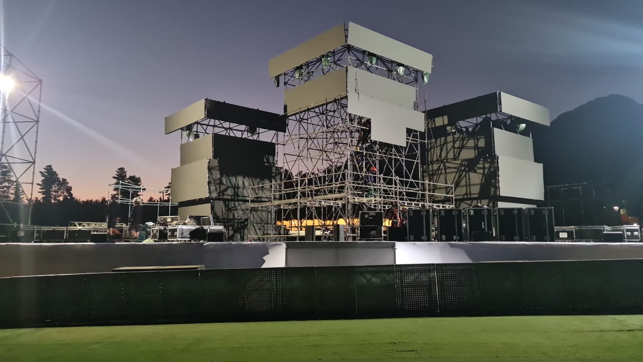 A live festival audience and stage